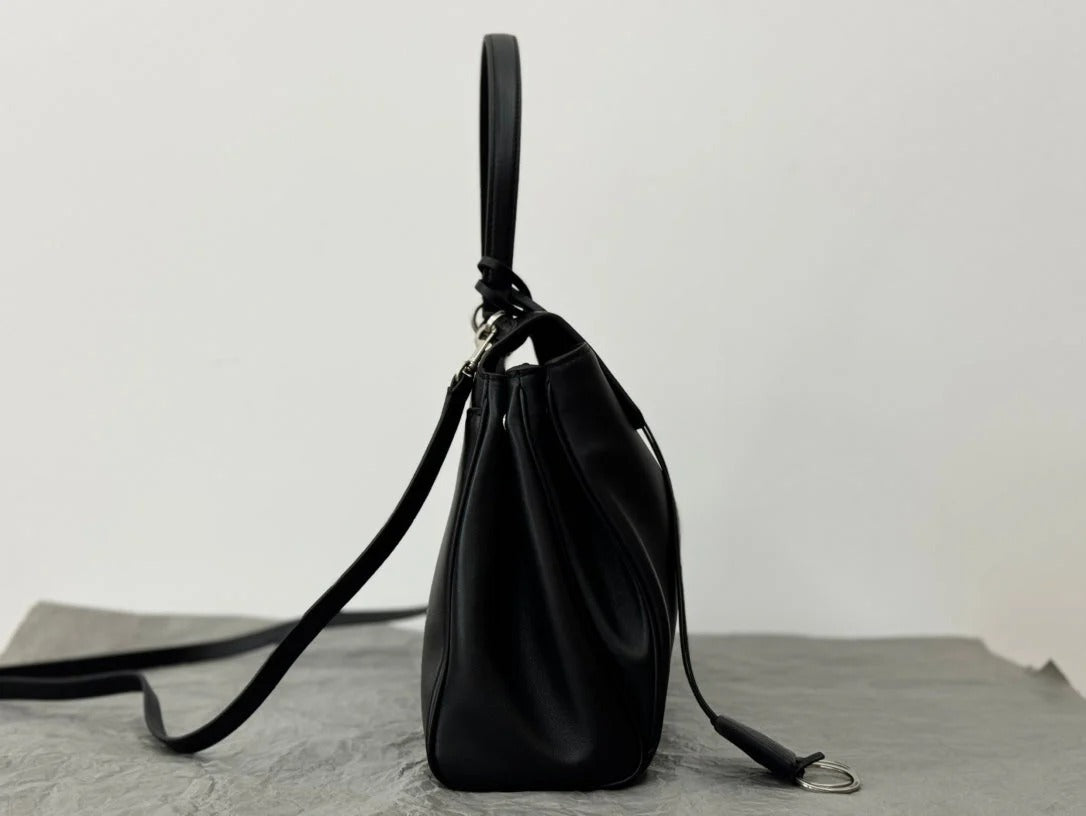 Balenciaga Medium Rodeo Bag 35 Black Calfskin Sliver Hardware