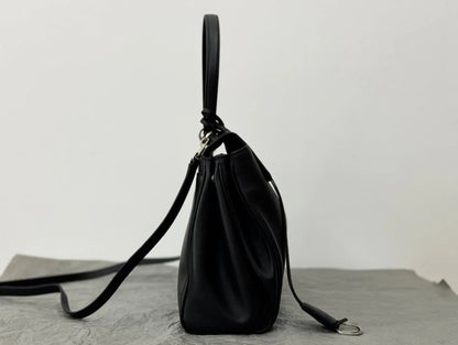 Balenciaga Medium Rodeo Bag 35 Black Calfskin Sliver Hardware