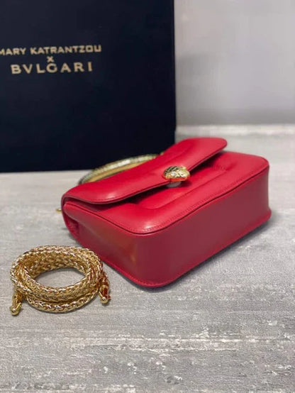 BVL Serpenti Mary Katrantzou Top Handle 19cm Red Lambskin GHW 188704
