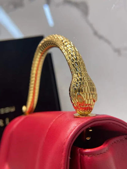 BVL Serpenti Mary Katrantzou Top Handle 19cm Red Lambskin GHW 188704