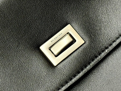 Balenciaga Medium Rodeo Bag 35 Black Calfskin Sliver Hardware