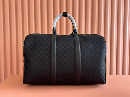 GG FW25 Monogram Large Duffle Bag Black Fabric