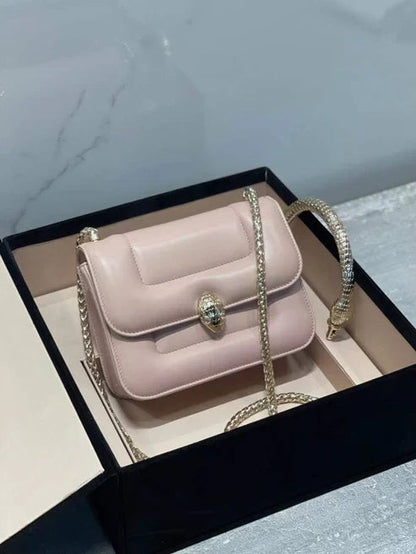 BVL Serpenti Mary Katrantzou Top Handle 19cm Pale Mauve Lambskin GHW 188684