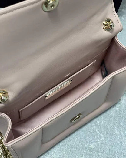 BVL Serpenti Mary Katrantzou Top Handle 19cm Pale Mauve Lambskin GHW 188684