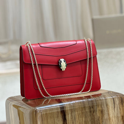 BVL Serpenti Forever Shoulder Bag 28cm Red Calfskin  GHW 188667