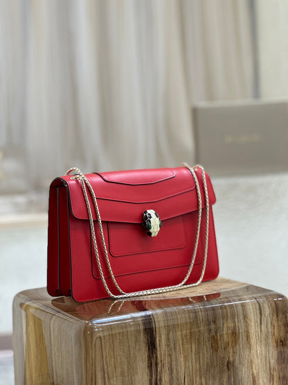 BVL Serpenti Forever Shoulder Bag 28cm Red Calfskin  GHW 188667