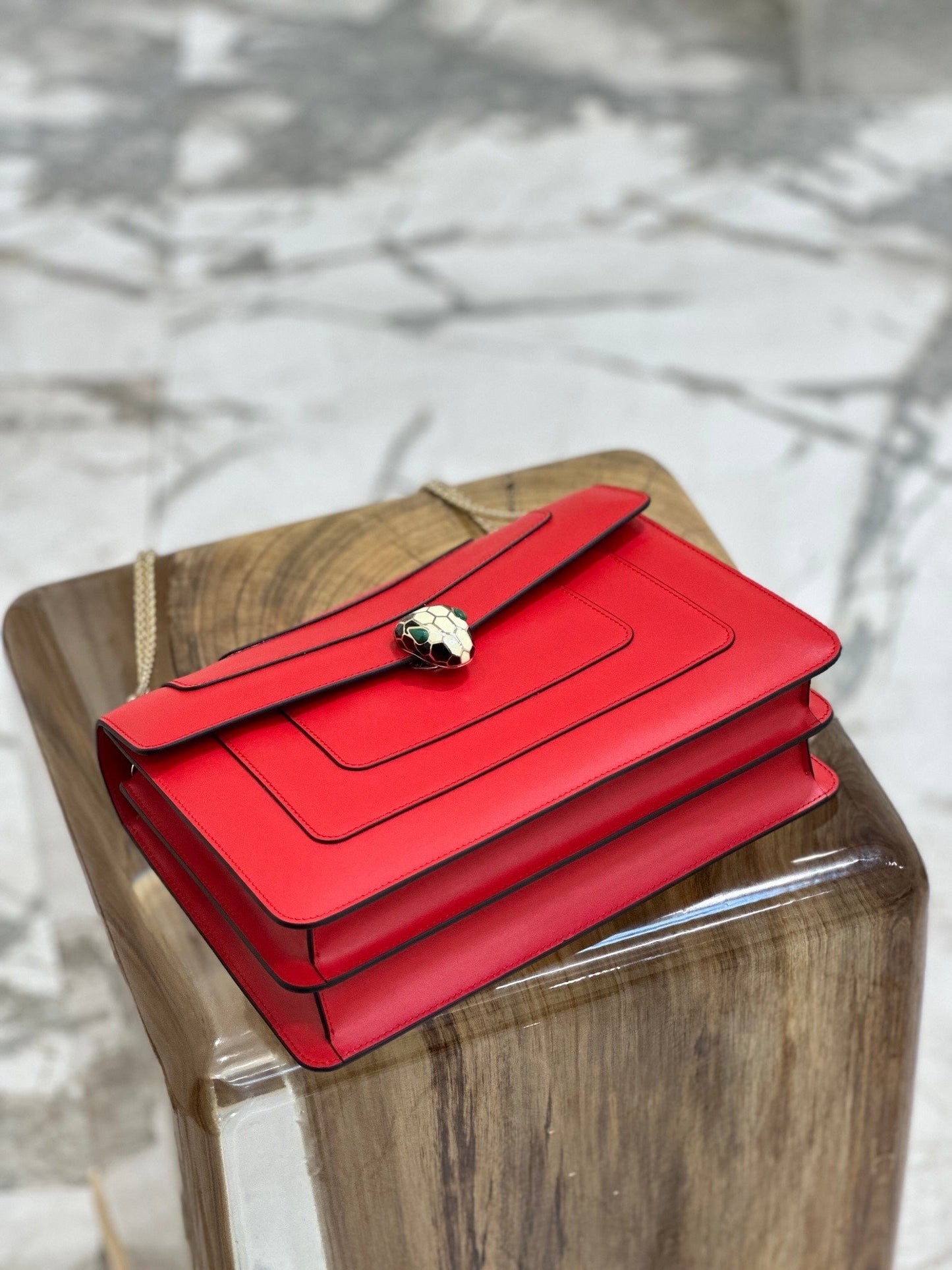 BVL Serpenti Forever Shoulder Bag 28cm Red Calfskin  GHW 188667