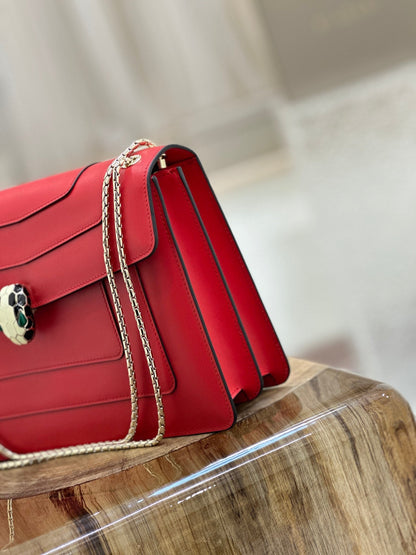 BVL Serpenti Forever Shoulder Bag 28cm Red Calfskin  GHW 188667