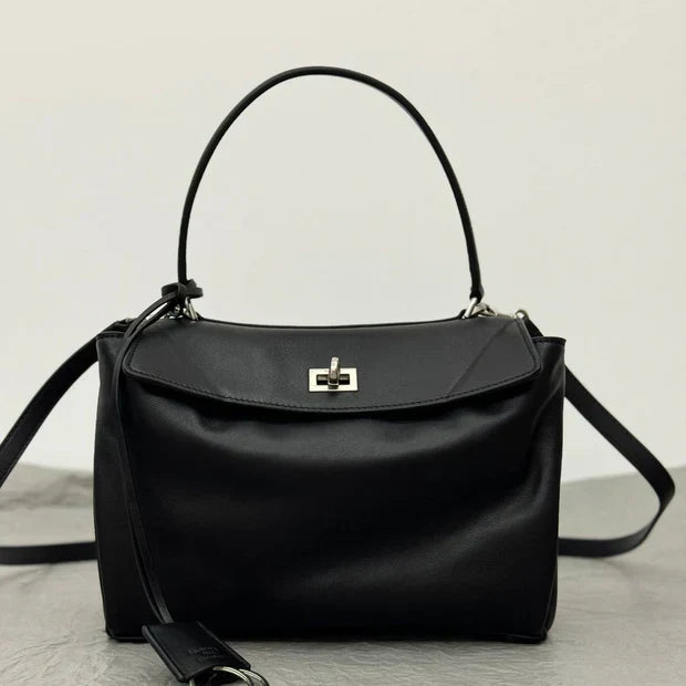 Balenciaga Small Rodeo Bag 29 Black Calfskin Sliver Hardware