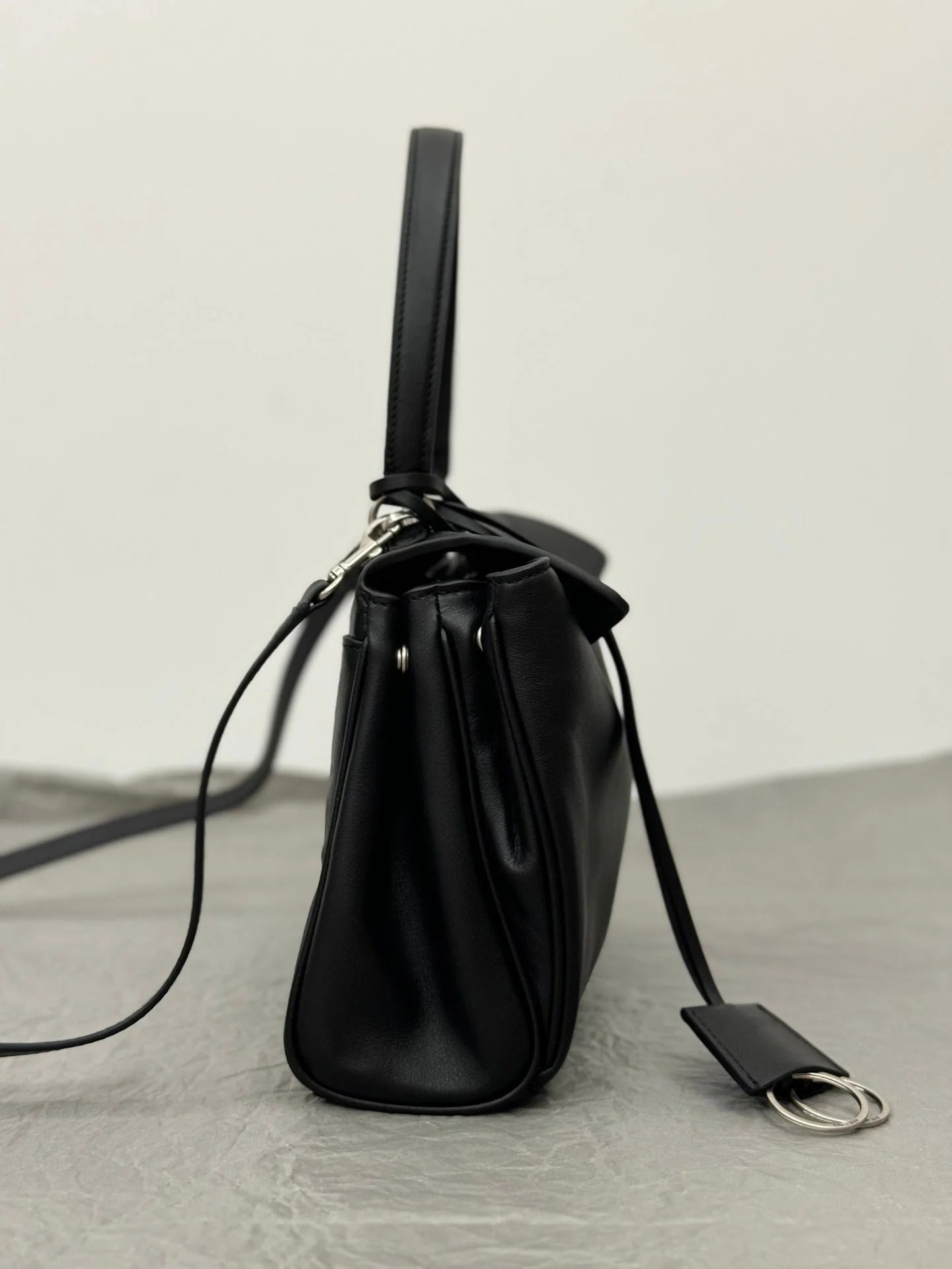 Balenciaga Small Rodeo Bag 29 Black Calfskin Sliver Hardware
