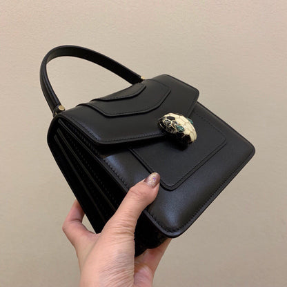 BVL Serpenti Forever Medium Top Handle Bag 20 cm Black Calfskin GHW 188652