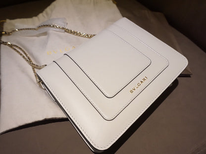 BVL Serpenti Forever Crossbody 20cm White Cafskin GHW 188634