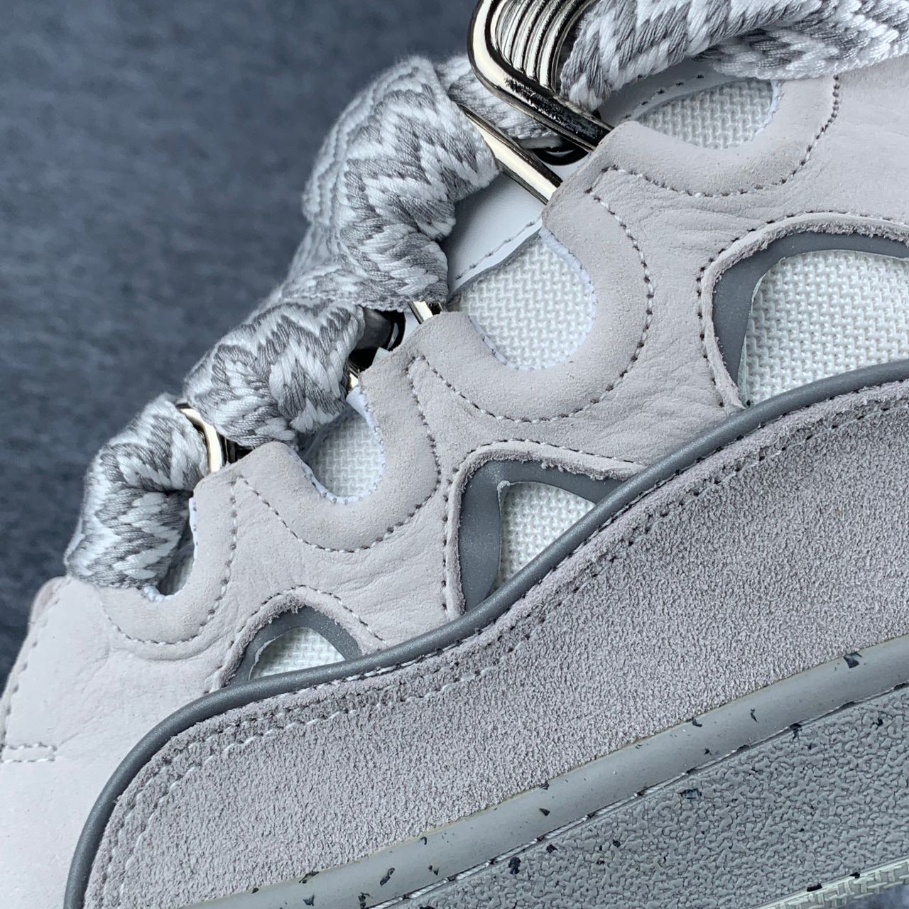 Lanvin Curb Sneakers 'Grey White'