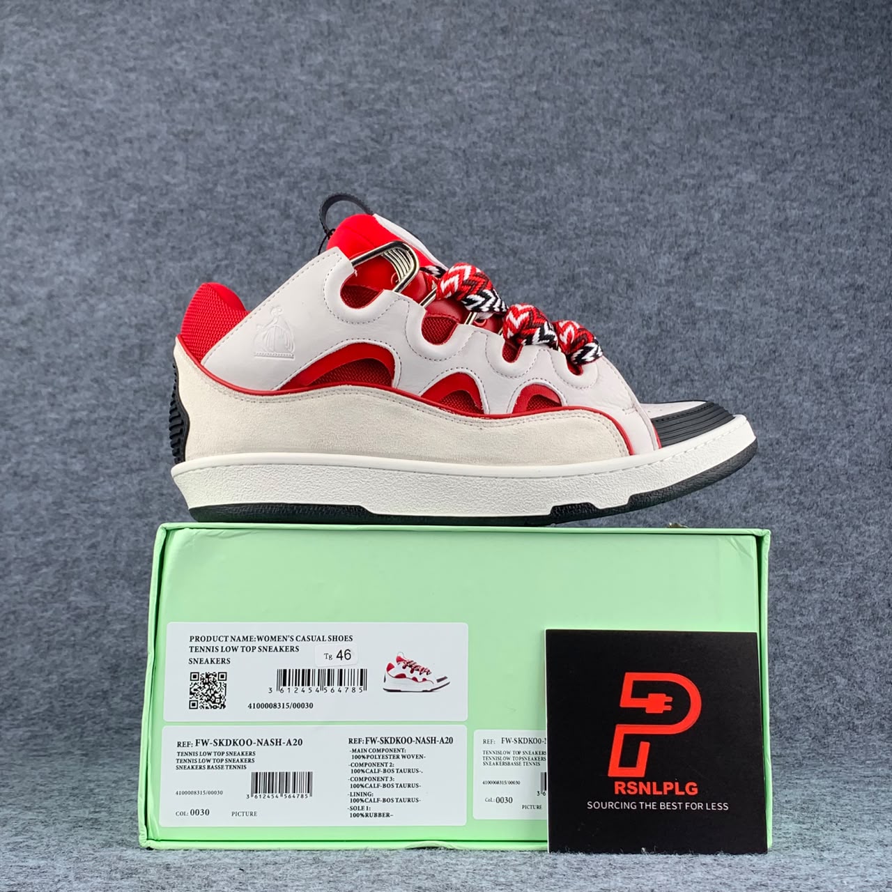 Lanvin Curb Sneakers 'Red White'