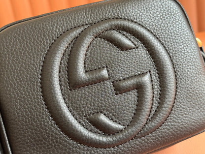 Gucci 2025 Soho Disco Bag 22cm Black Grained Leather