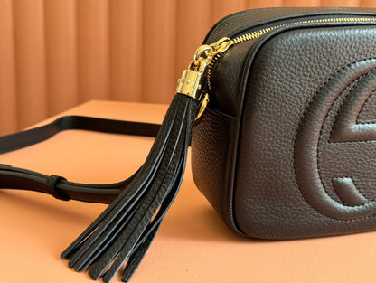 Gucci 2025 Soho Disco Bag 22cm Black Grained Leather