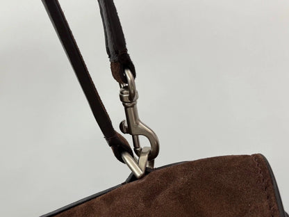 Balenciaga Large Medium Bag 35 Coffee Brown Suede Sliver Hardware