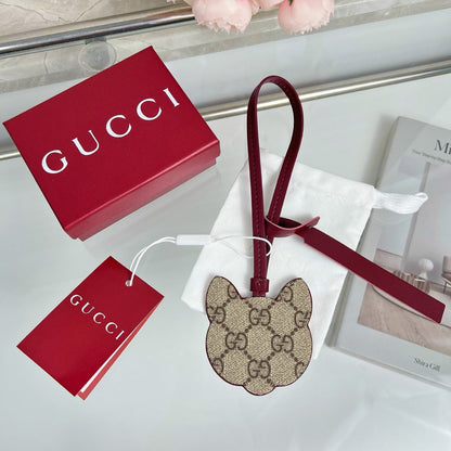 Gucci Etoupe Red Cat Bag Charm