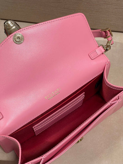 Serpenti Forever East-West Shoulder Bag 22cm Pink Cafskin GHW 188473
