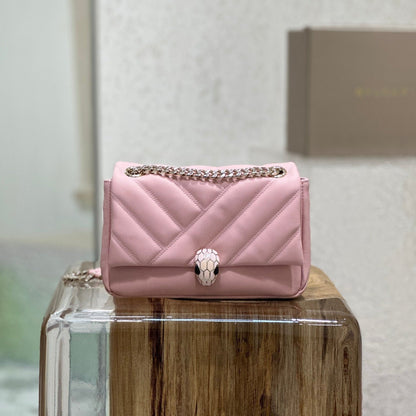 BVL Serpent Cabochon Bag 22.5cm Pink Cafskin GHW 188316