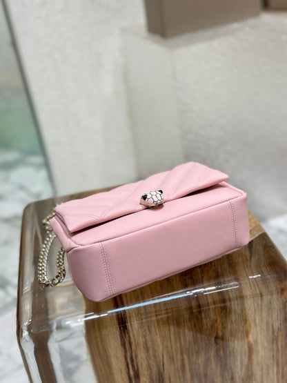 BVL Serpent Cabochon Bag 22.5cm Pink Cafskin GHW 188316