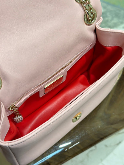 BVL Serpent Cabochon Bag 22.5cm Pink Cafskin GHW 188316