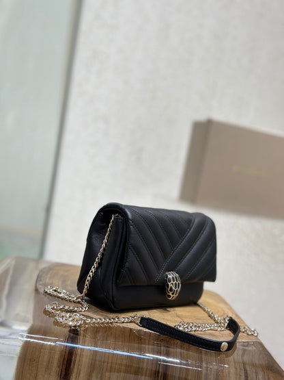BVL Serpent Cabochon Mini Bag 17cm Black Cafskin GHW 188306