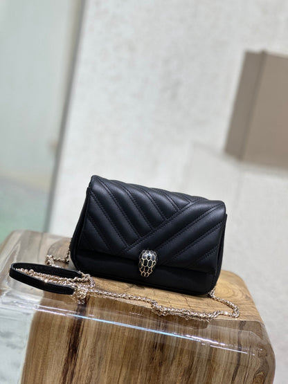 BVL Serpent Cabochon Mini Bag 17cm Black Cafskin GHW 188306