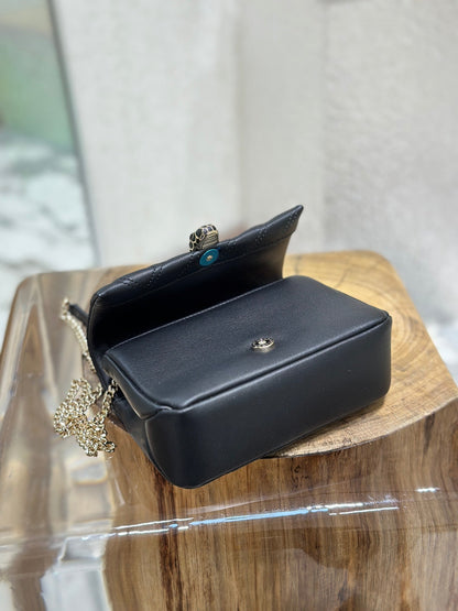 BVL Serpent Cabochon Mini Bag 17cm Black Cafskin GHW 188306