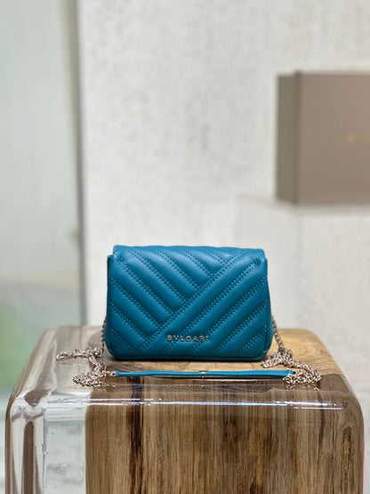 BVL Serpent Cabochon Mini Bag 17cm Blue Cafskin GHW 188292