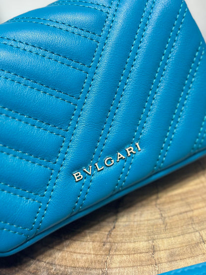 BVL Serpent Cabochon Mini Bag 17cm Blue Cafskin GHW 188292