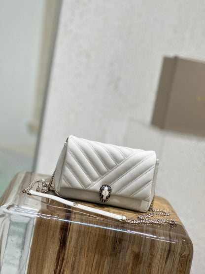 BVL Serpent Cabochon Mini Bag 17cm White Cafskin GHW 188303