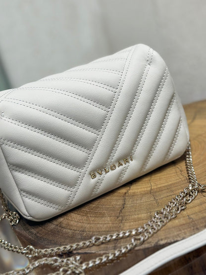 BVL Serpent Cabochon Mini Bag 17cm White Cafskin GHW 188303