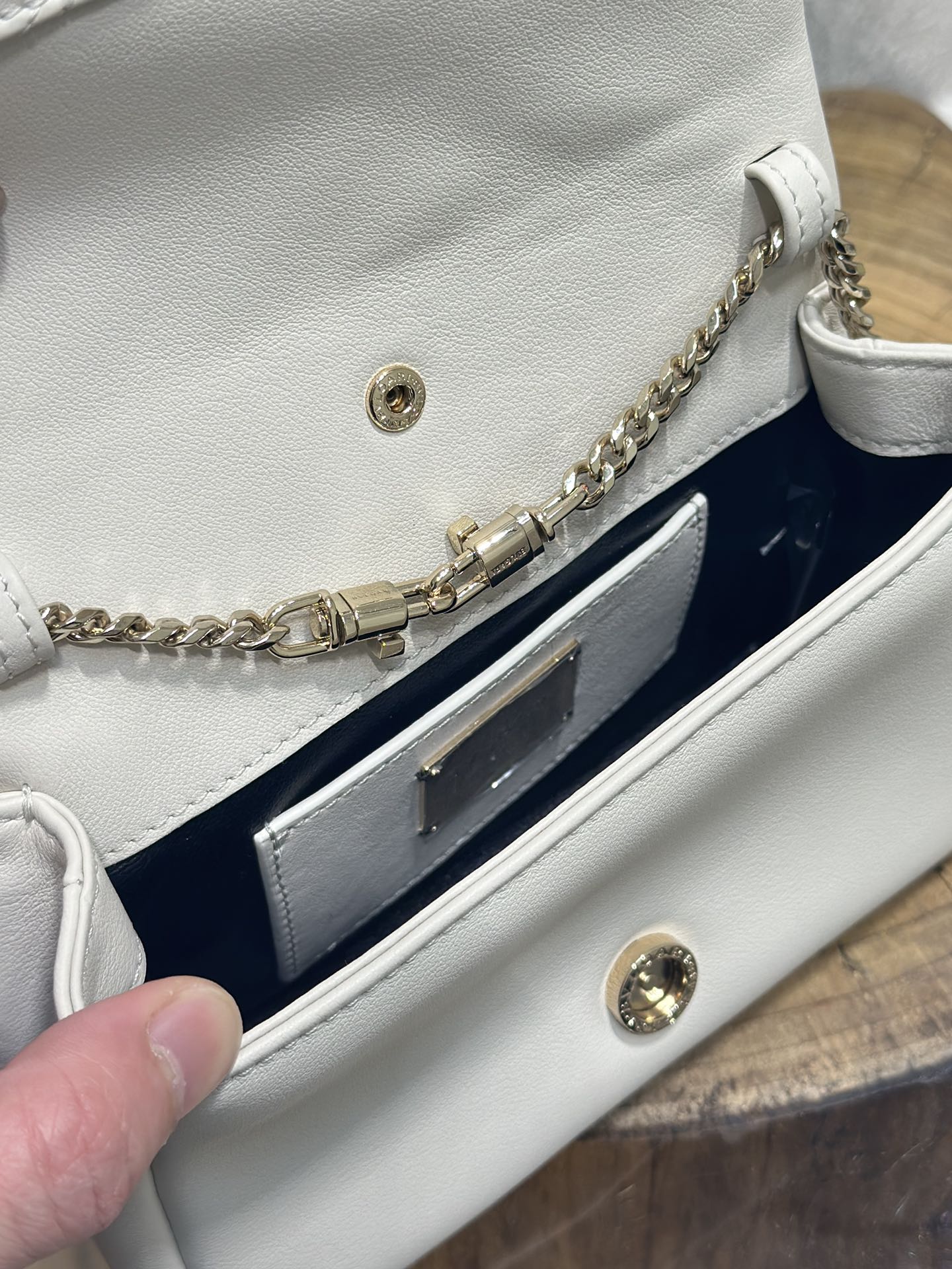 BVL Serpent Cabochon Mini Bag 17cm White Cafskin GHW 188303