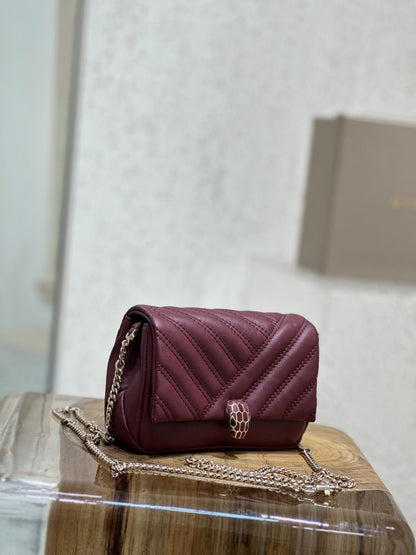 BVL Serpent Cabochon Mini Bag 17cm Red Cafskin GHW 188297