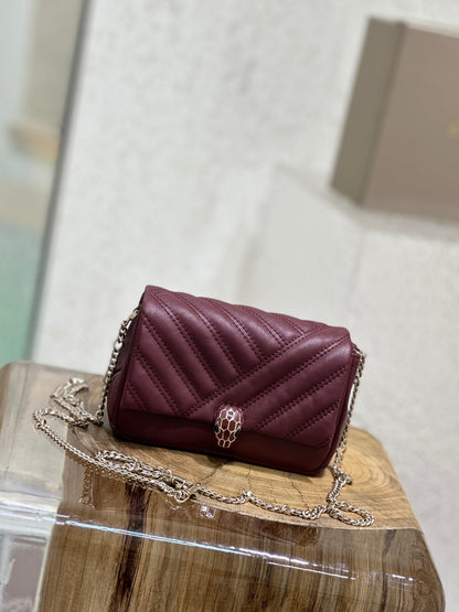 BVL Serpent Cabochon Mini Bag 17cm Red Cafskin GHW 188297