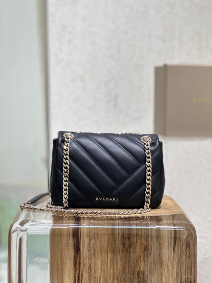 BVL Serpent Cabochon Bag 22.5cm Black Cafskin GHW 188284