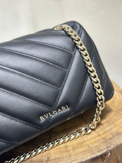 BVL Serpent Cabochon Bag 22.5cm Black Cafskin GHW 188284