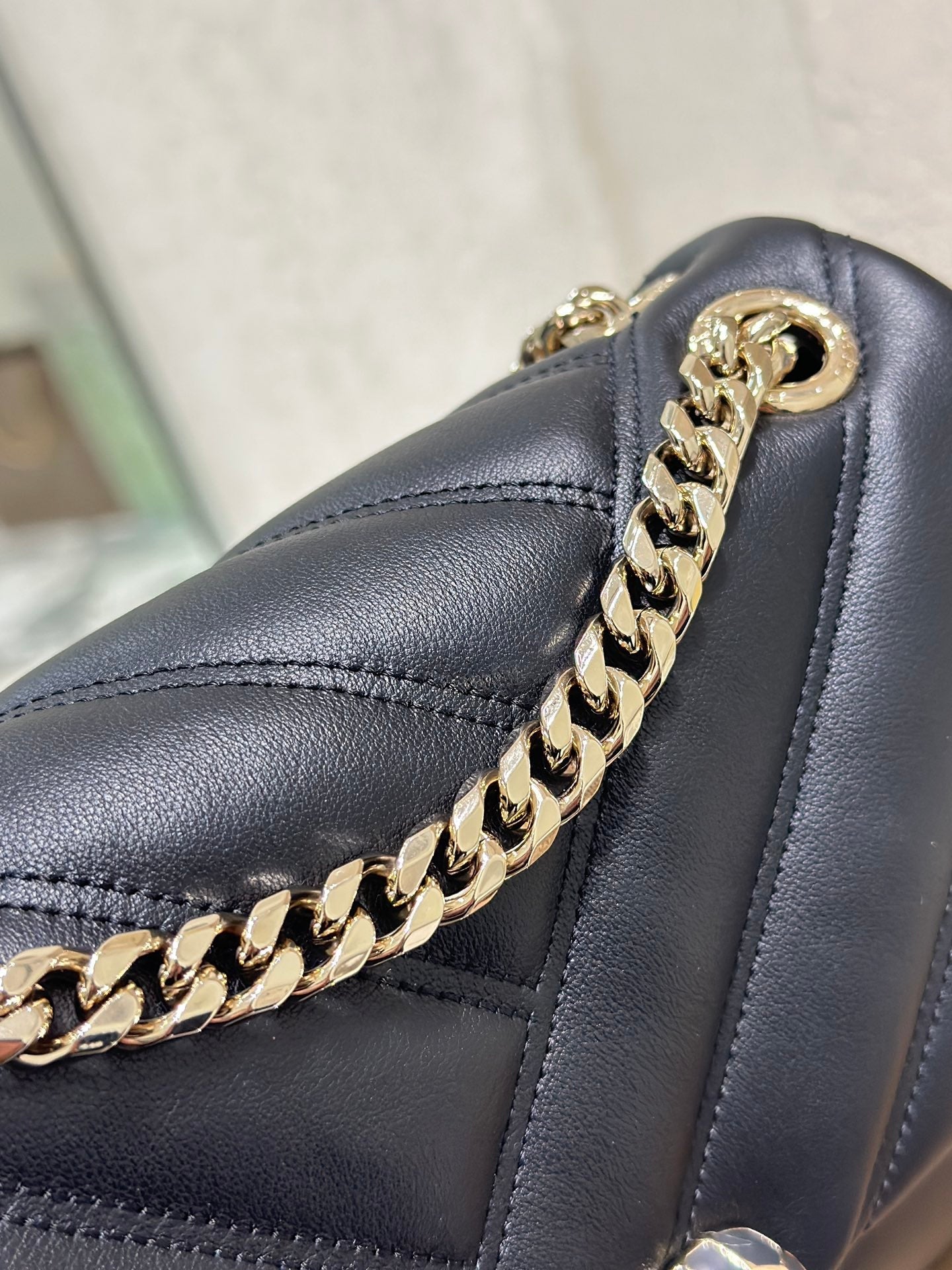 BVL Serpent Cabochon Bag 22.5cm Black Cafskin GHW 188284