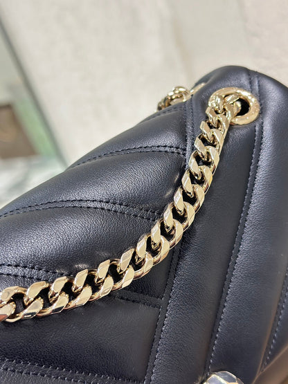 BVL Serpent Cabochon Bag 22.5cm Black Cafskin GHW 188284