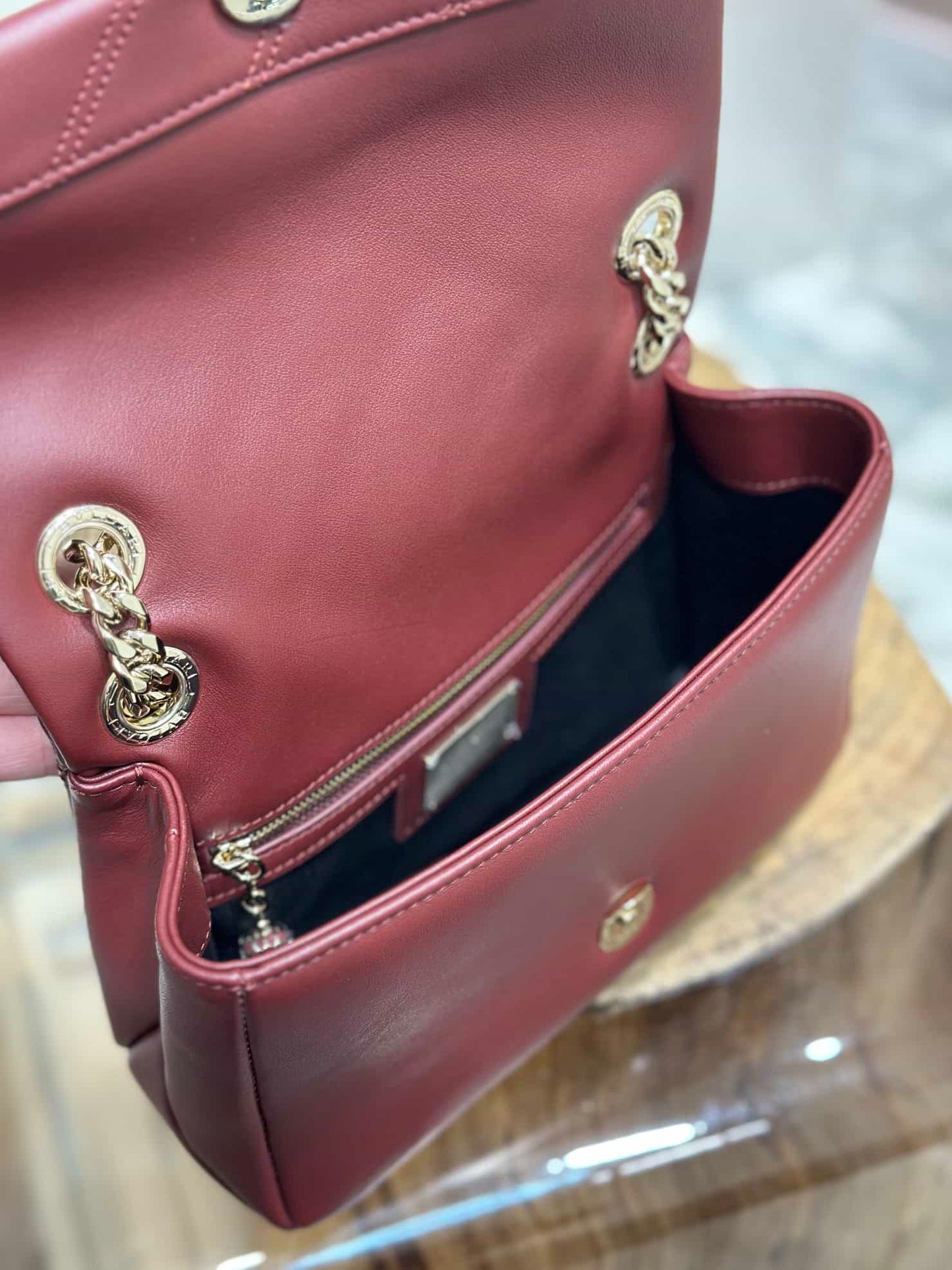BVL Serpent Cabochon Bag 22.5cm Red Cafskin GHW 188274