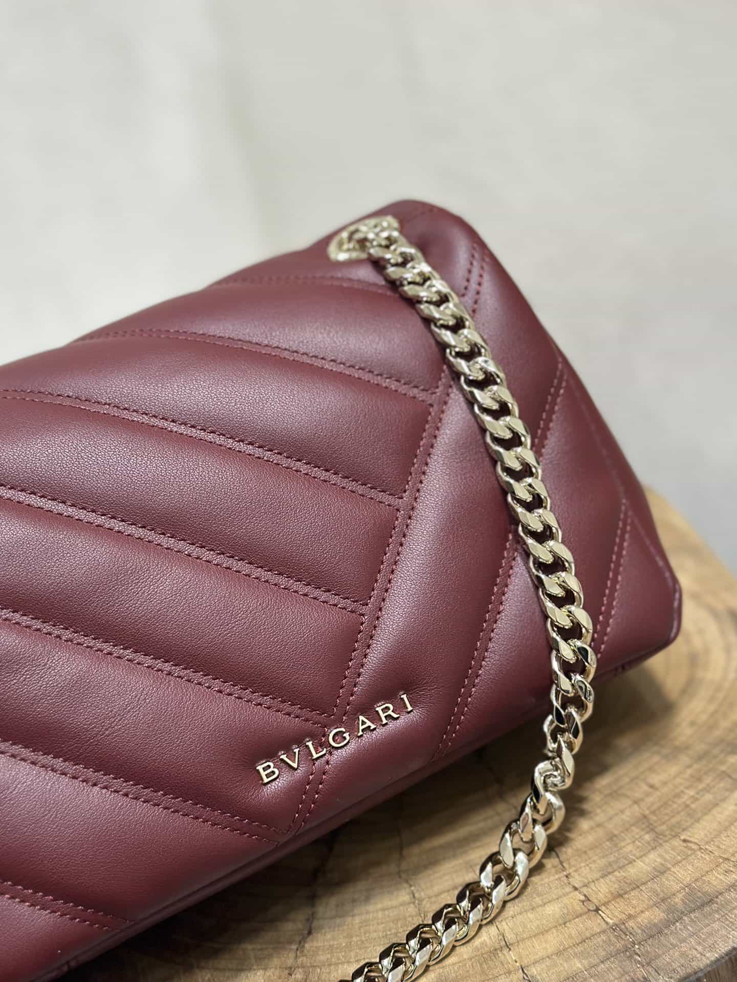 BVL Serpent Cabochon Bag 22.5cm Red Cafskin GHW 188274