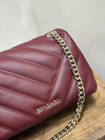 BVL Serpent Cabochon Bag 22.5cm Red Cafskin GHW 188274