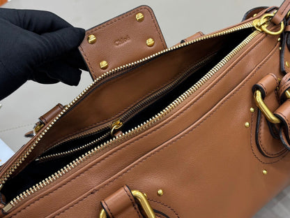 Chloe Paddington 36cm Bag With Gold-tone Hardware Brown Leather