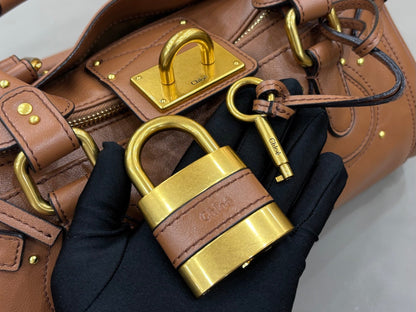 Chloe Paddington 36cm Bag With Gold-tone Hardware Brown Leather
