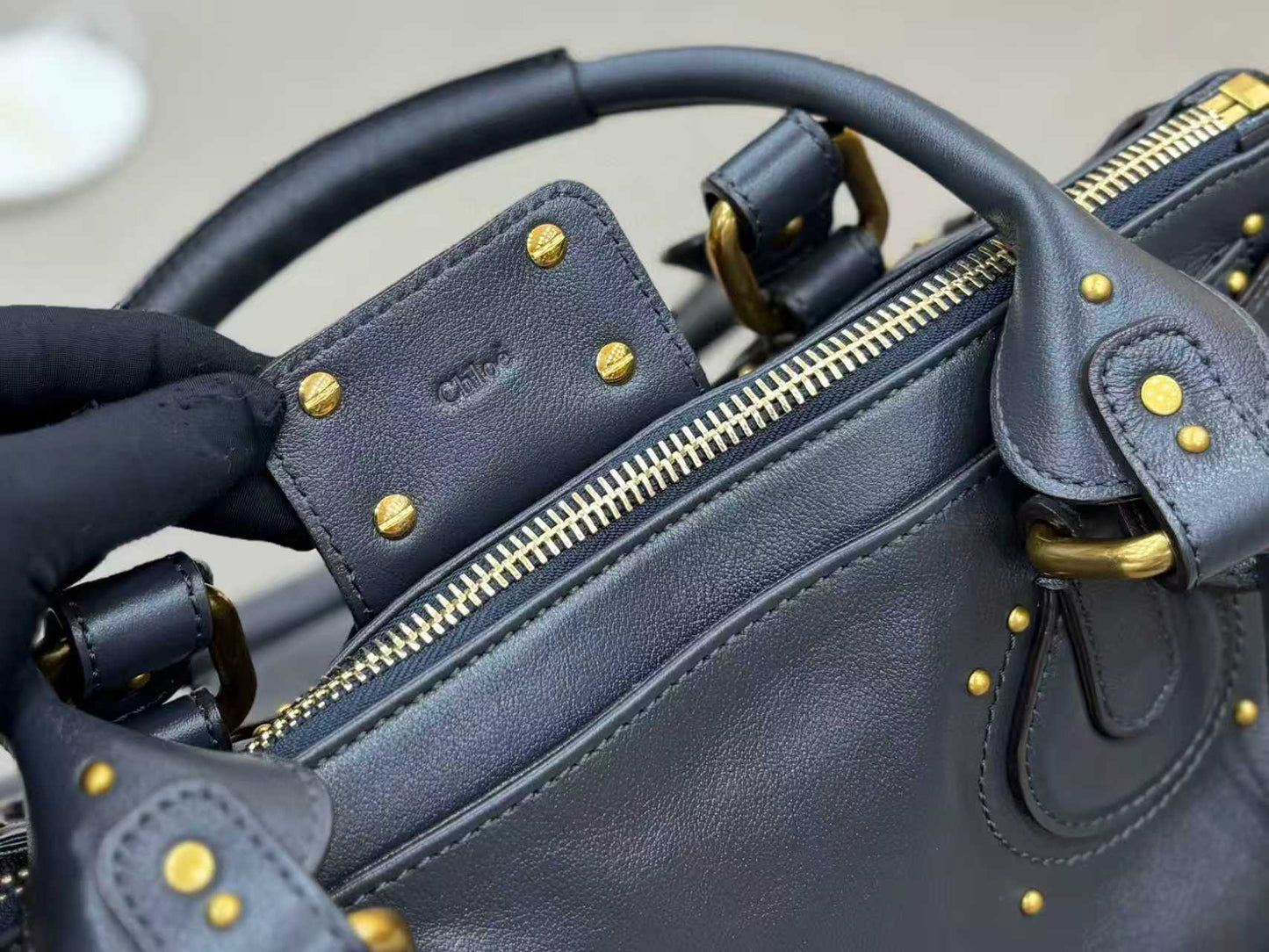 Chloe 2025 Paddington Bag Black Grained Leather.