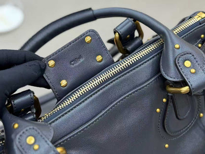 Chloe 2025 Paddington Bag Black Grained Leather.