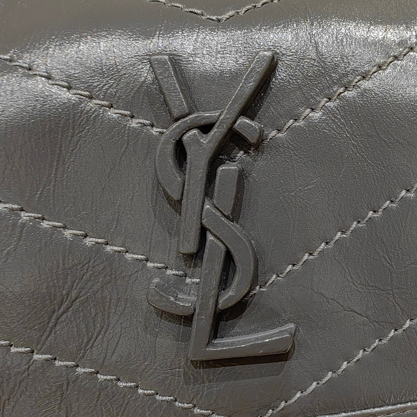 YSL Niki Baby Bag Dark Gray Calfskin 338892