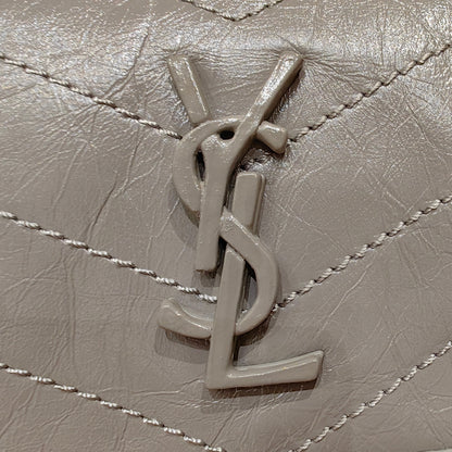 YSL Niki Baby Bag Gray Calfskin 338884