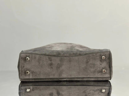 Balenciaga Medium Bag 35 Gray Suede Sliver Hardware